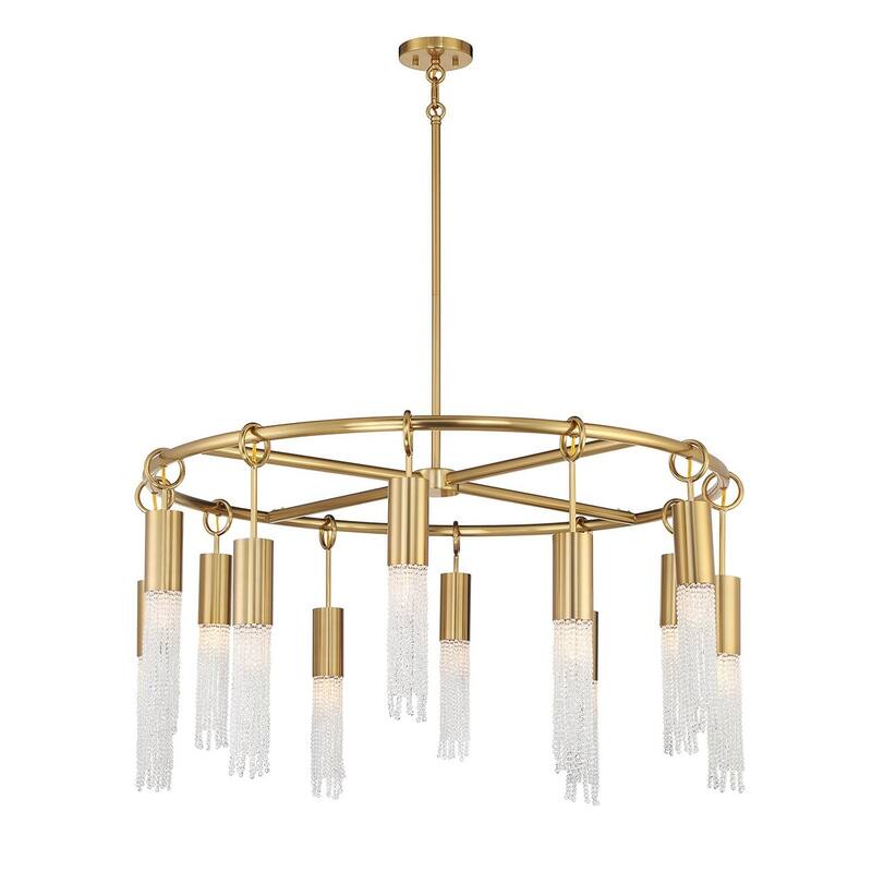 Warm Brass 12 Light Chandelier from the Chelsea Collection