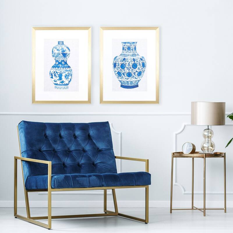 Ming Vase B S/2 Framed Art Under glass