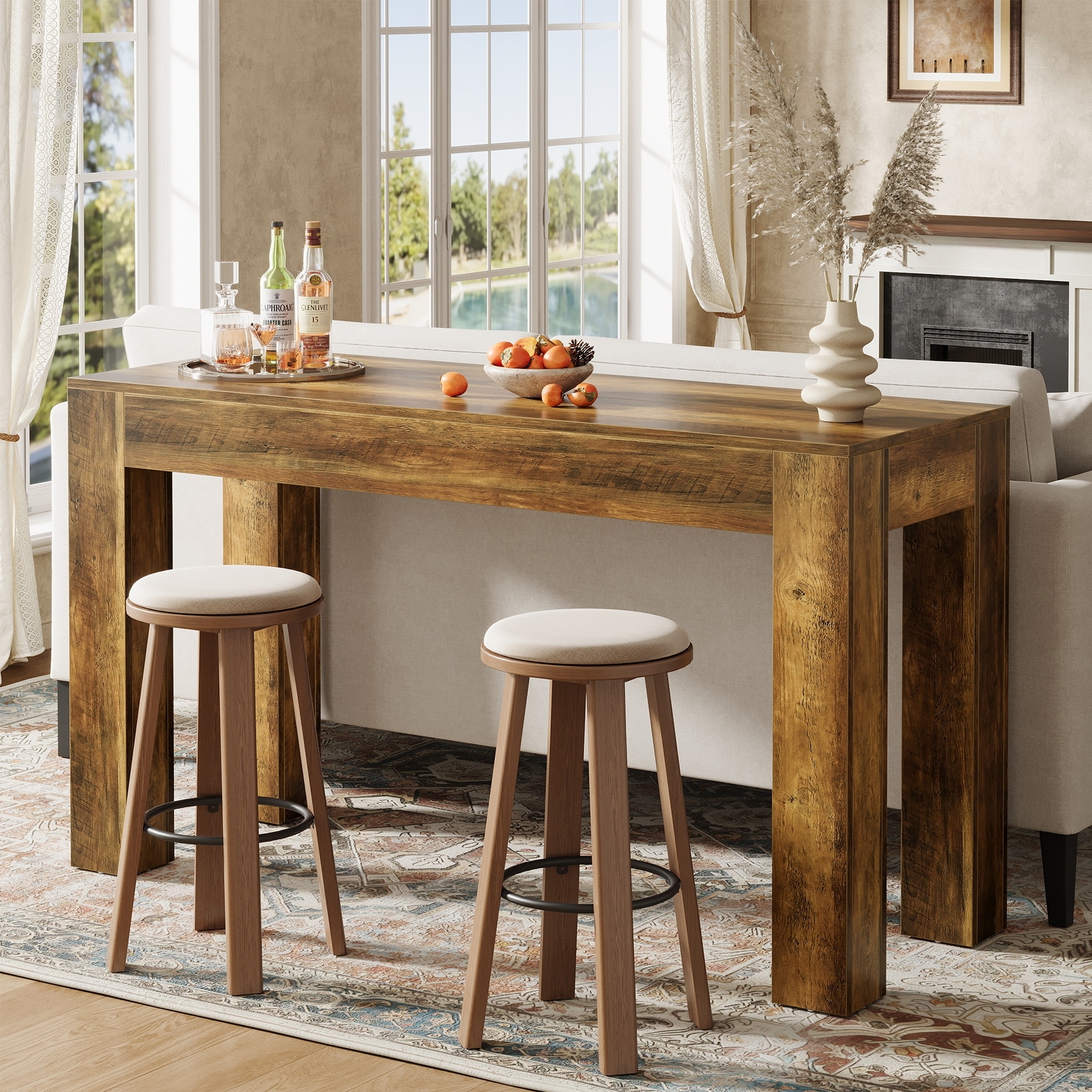 Bar Table Bistro Pub Cocktail Table for Kitchen, Home Bar