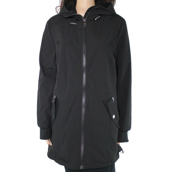 Calvin Klein Women's Jacket Black Size Large L Hooded Fleece Interior. Opens flyout.