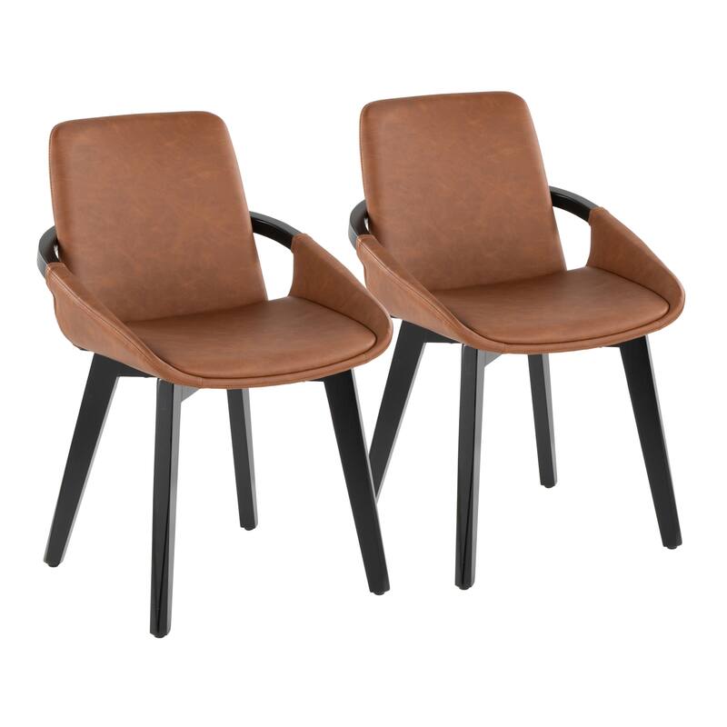 Porch & Den Pugo Contemporary Chair with Black Finish - Camel Faux Leather