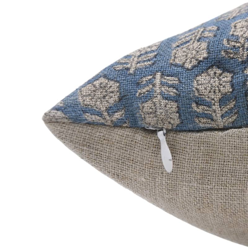 Fabdivine Linen Boho Block print pillow Cover