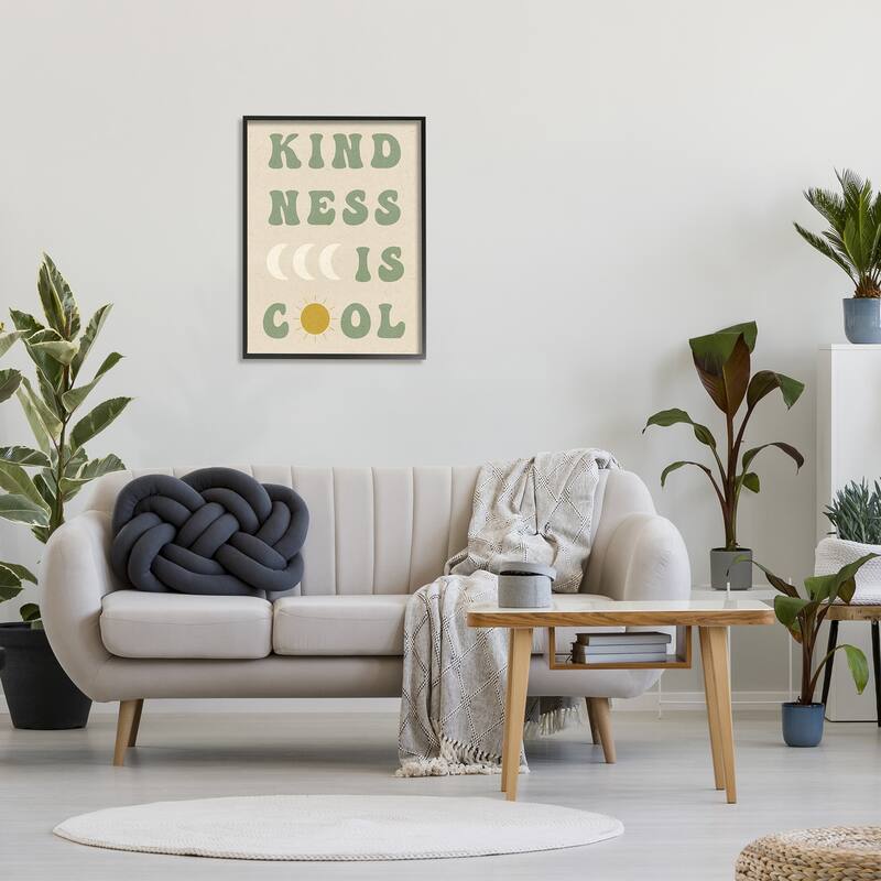 Stupell Kindness Is Cool Phrase Framed Giclee Art Design by Daphne Polselli