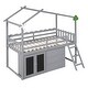 preview thumbnail 7 of 13, Grey Twin Pinewood Loft Bed with Fence and Storage