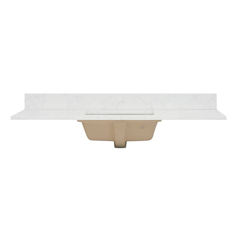 Altair Ceres Engineered Stone Vanity Top in Grain White Without Cabinet