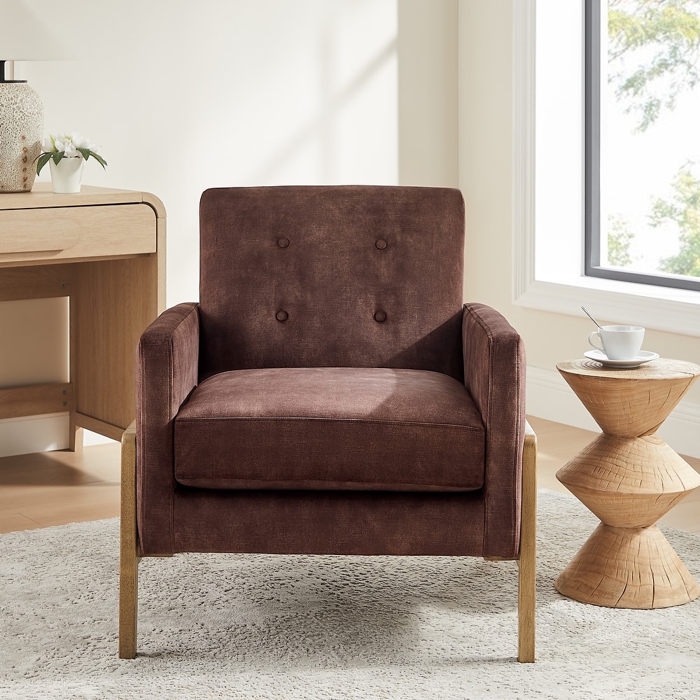 Margrate Wood Arm Tufted Back Accent Chair by Greyson Living