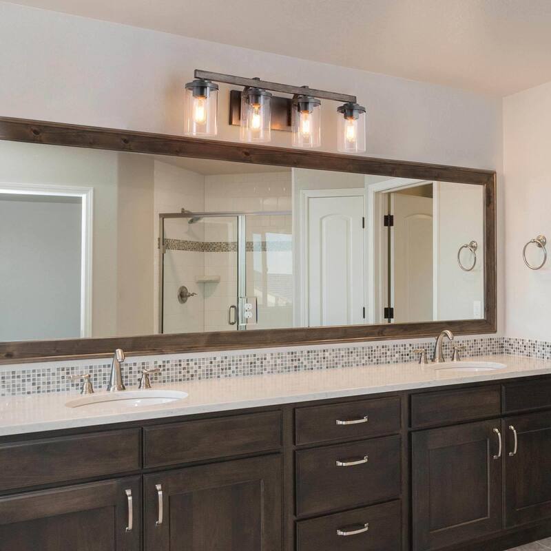 Fora Modern Farmhouse 3/4-Light Bathroom Vanity Lights Glass Wall Sconces
