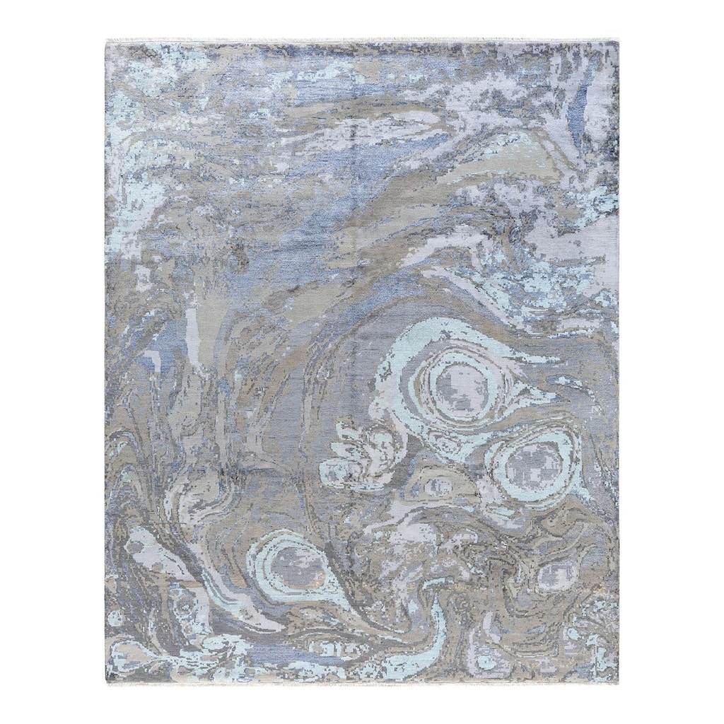 Ikat One-of-a-Kind Hand-Knotted Area Rug - Gray, 8' 3" x 10' 3" - 8' 3" x 10' 3"