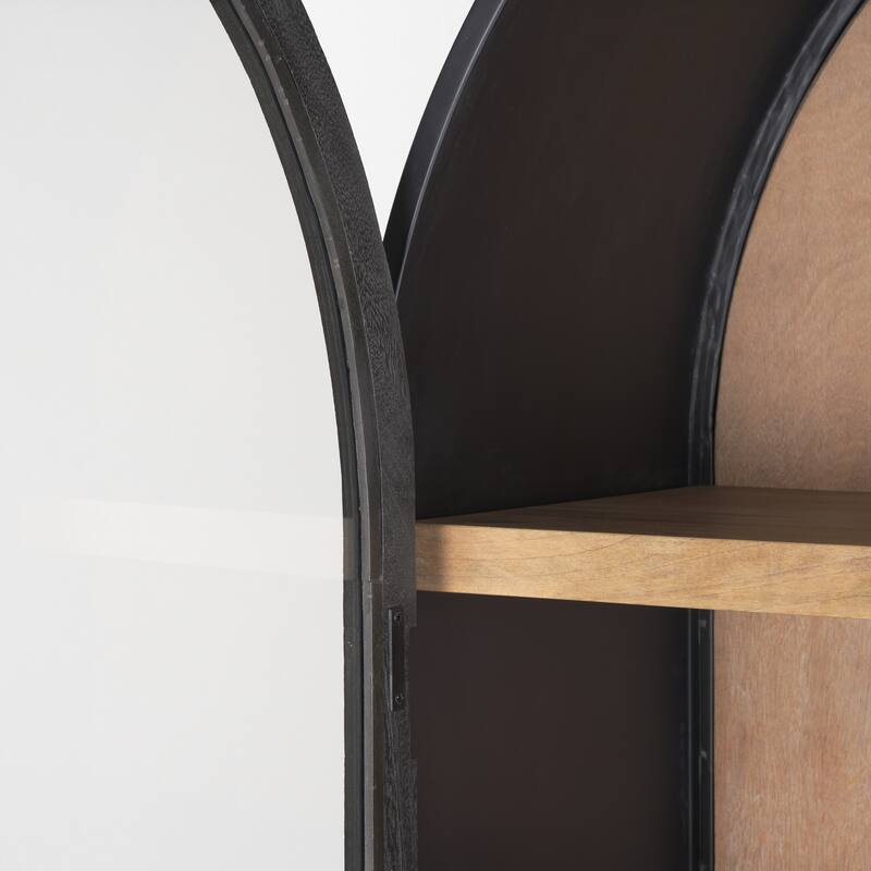 Sloan Black/ Dark Brown Arched Display Dining Cabinet
