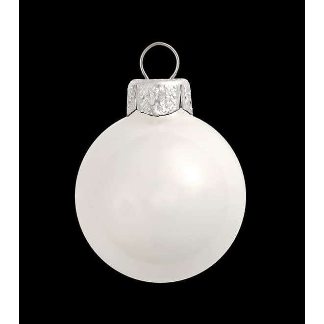 Shiny Finish Glass Christmas Ball Ornaments 4.75" (120Mm) White 4Ct