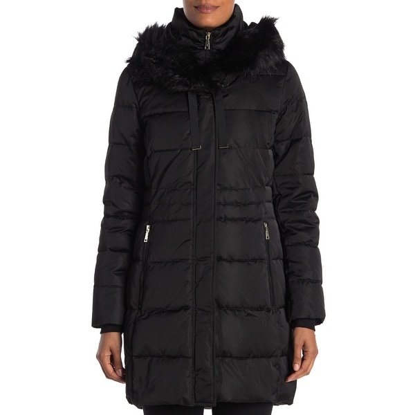 black fitted coat with hood