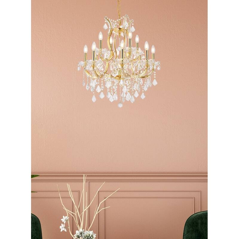 Fleur Illumination Collection Chandelier D:27in H:26in Lt:13 Gold Finish