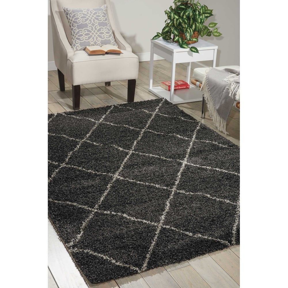 Nourison Brisbane Large Diamond Geometric Modern Shag Area Rug