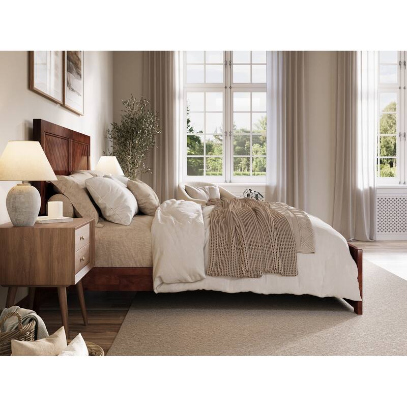 Berkshire Queen Low Profile Platform Bed with Matching Footboard