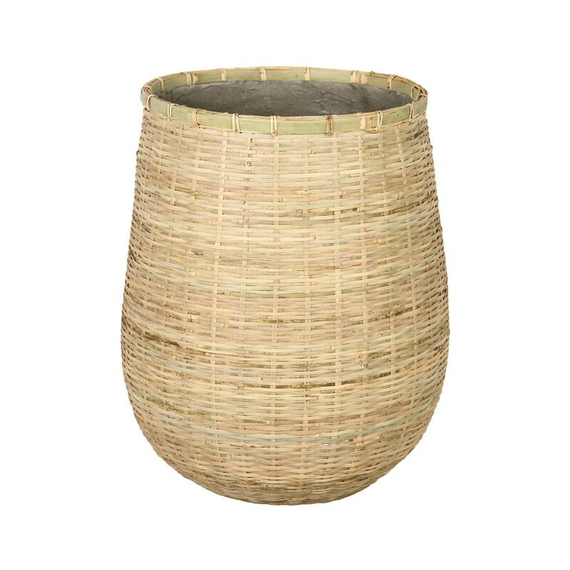 Patio Bamboo Indoor Basket Pot, Natural