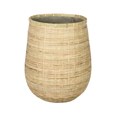Patio Bamboo Indoor Basket Pot, Natural