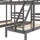 preview thumbnail 6 of 7, Pine Wood Full over Twin Bunk Bed with Triple Sleeping Space & Middle Drawer