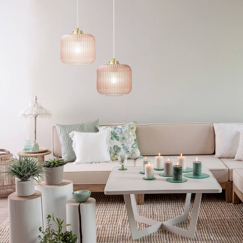 Digby River of Goods Glass and Metal Globe Shade Pendant Light