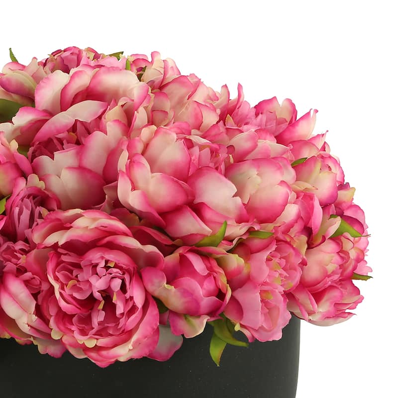 Peony Arrangement in a Round Fiberstone Planter