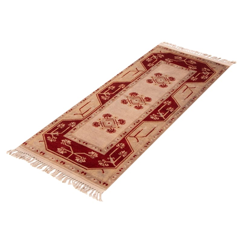 ECARPETGALLERY Hand-knotted Color Transition Grey Wool Rug - 2'9 x 6'4