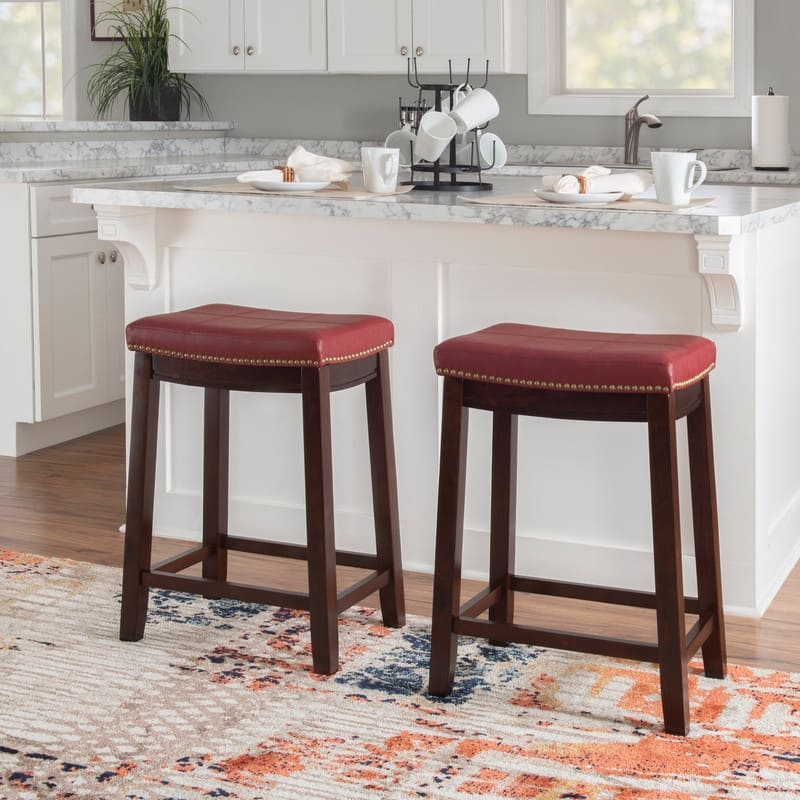 Linon Willamette Backless Faux Leather Counter Stool