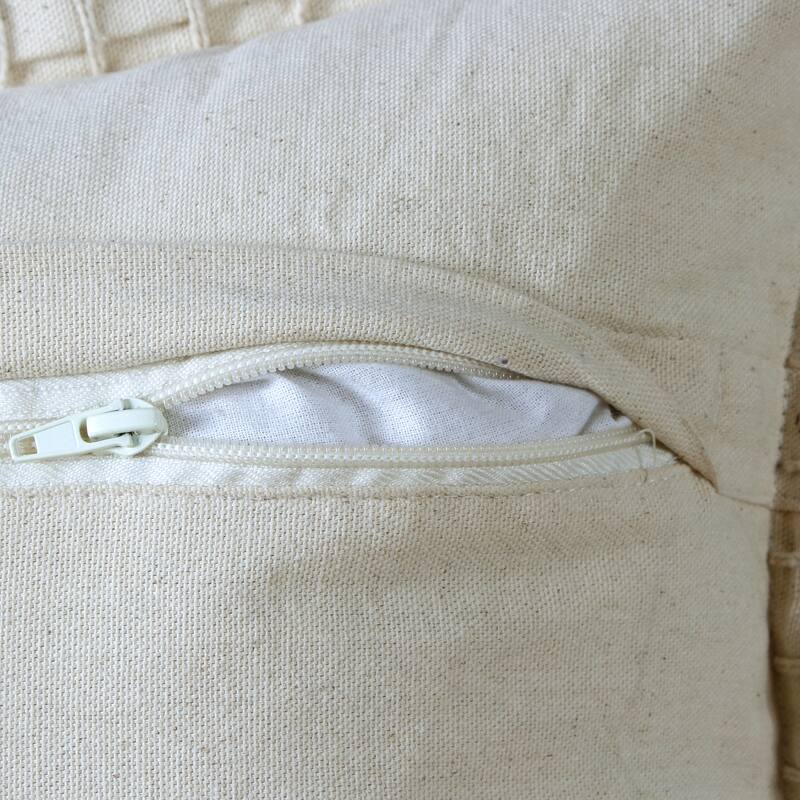 Sevita Guapo Casual Solid Stitched Edge Cotton Throw Pillow