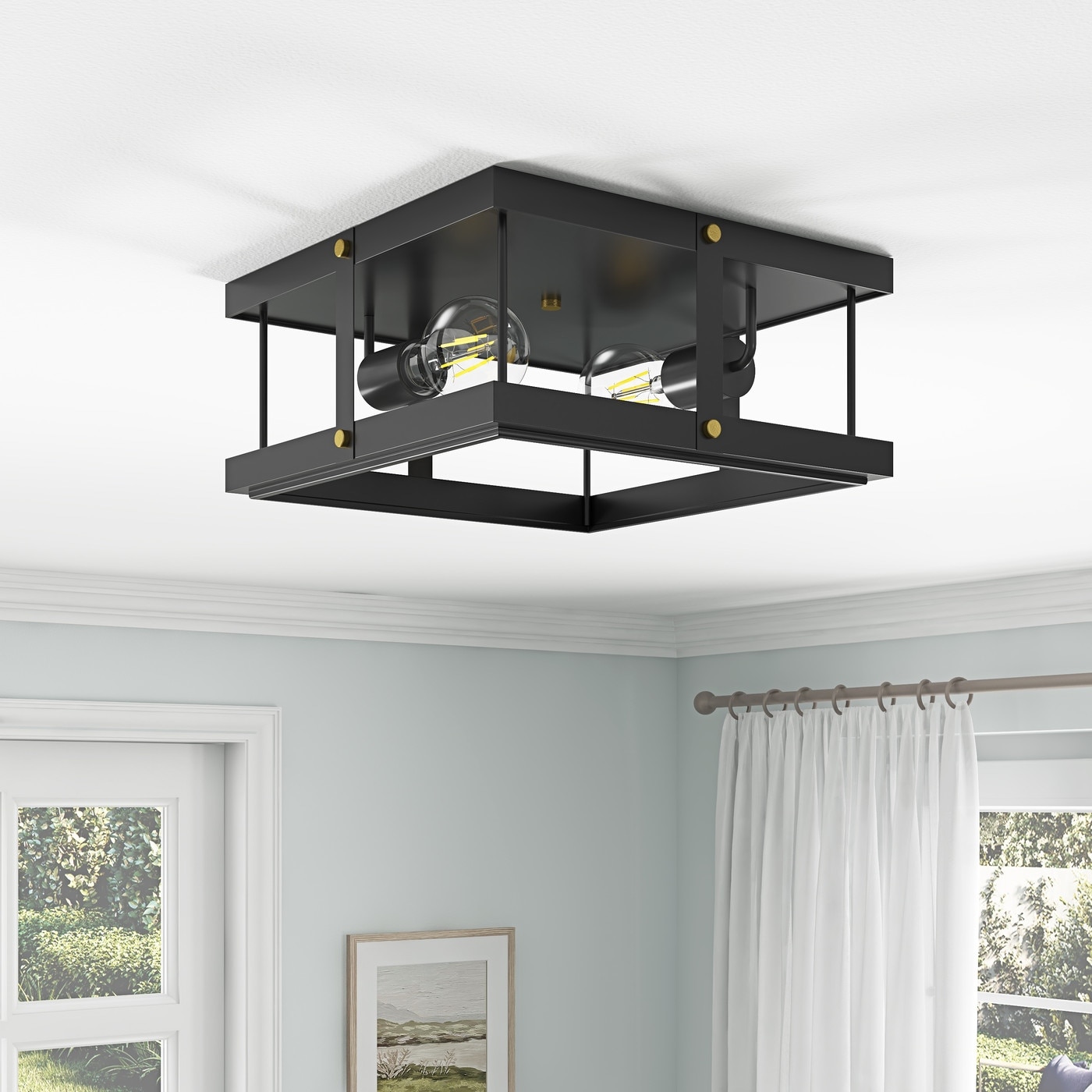 Industrial farmhouse flush new arrivals mount lighting