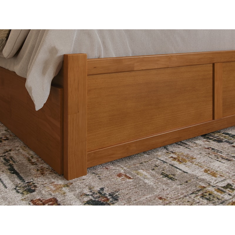 Portland Platform Bed with Footboard and Twin XL Trundle