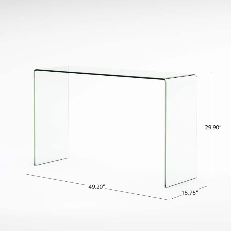 Console Table 12mm Tempered Bent Glass - Glass - Clear