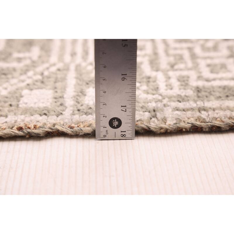 ECARPETGALLERY Hand-knotted Tangier Grey Silk, Wool Rug - 5'4 x 7'8