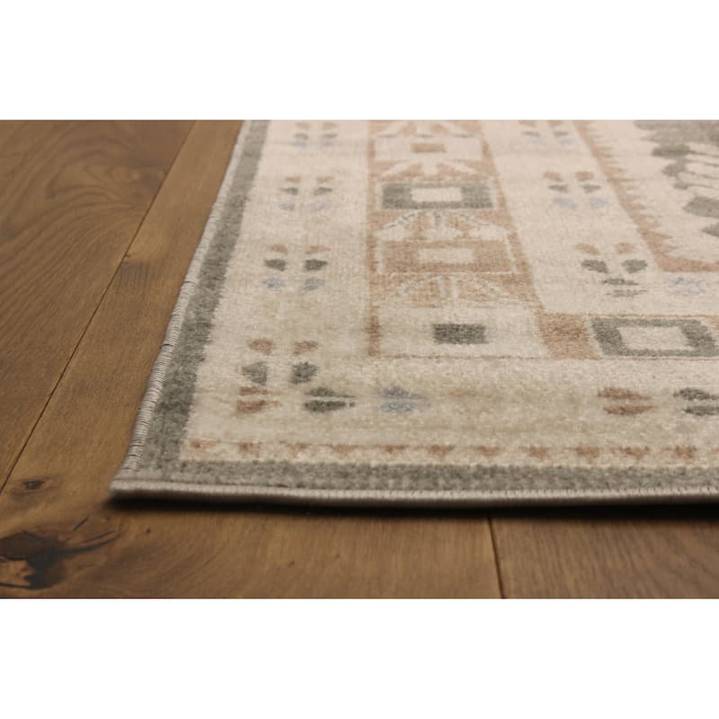ECARPETGALLERY Machine Woven Lia Ivory Area Rug