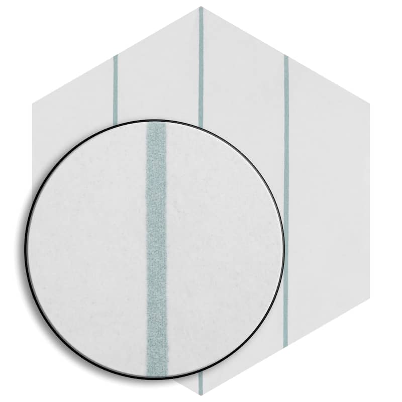 Merola Tile Porto Savona Hex Aqua 8-5/8" x 9-7/8" Porcelain Floor and Wall Tile