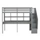 preview thumbnail 6 of 12, Twin Size Loft Bed Frame with Storage Staircase