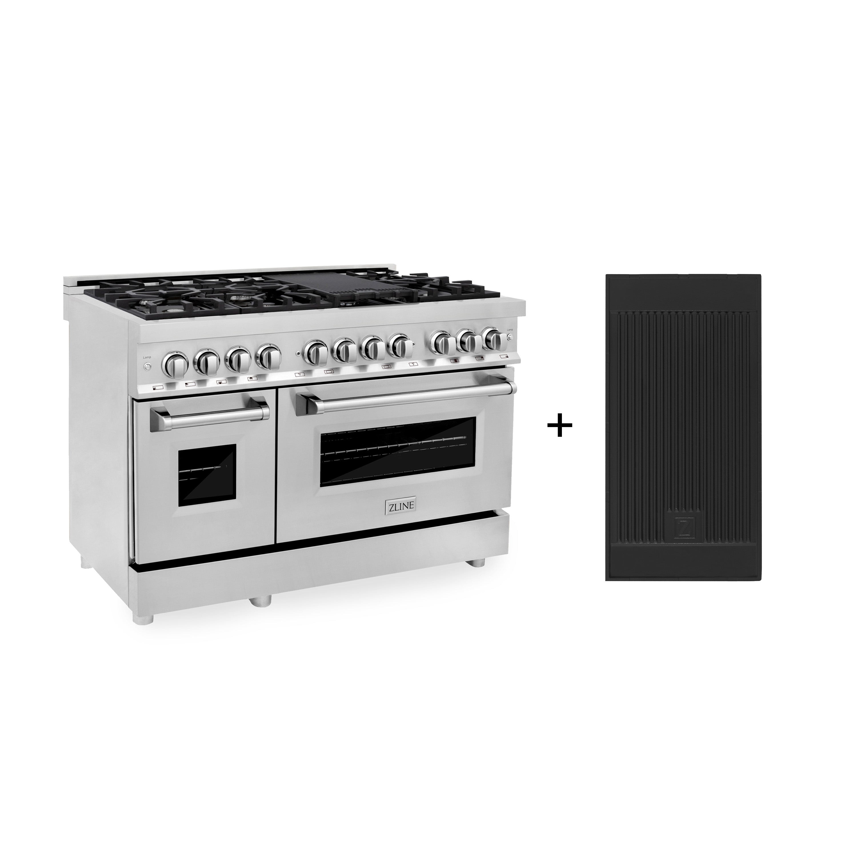 Zline Kitchen and Bath ZLINE 48" 6.0 cu. ft. Electric Oven and Gas Cooktop Dual Fuel Range with Griddle in Stainless Steel (RA-GR-48)