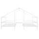 preview thumbnail 5 of 6, Metal Double Twin Size Triangular House Beds with Built-in Table, Use as Platform Beds or Sofa Beds with Roof, White