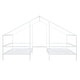 preview thumbnail 6 of 8, Metal Double Twin Triangular House Beds with Built-in Table, Stylish Double Twin Bed Frame for Kids, No Box Spring Needed, White