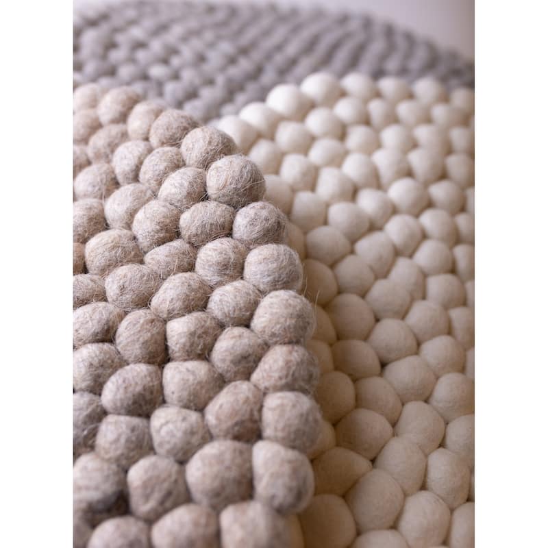 Wool Pom Chairpad/Trivet Dia13.60 NATURAL BEIGE - A - NATURAL BEIGE