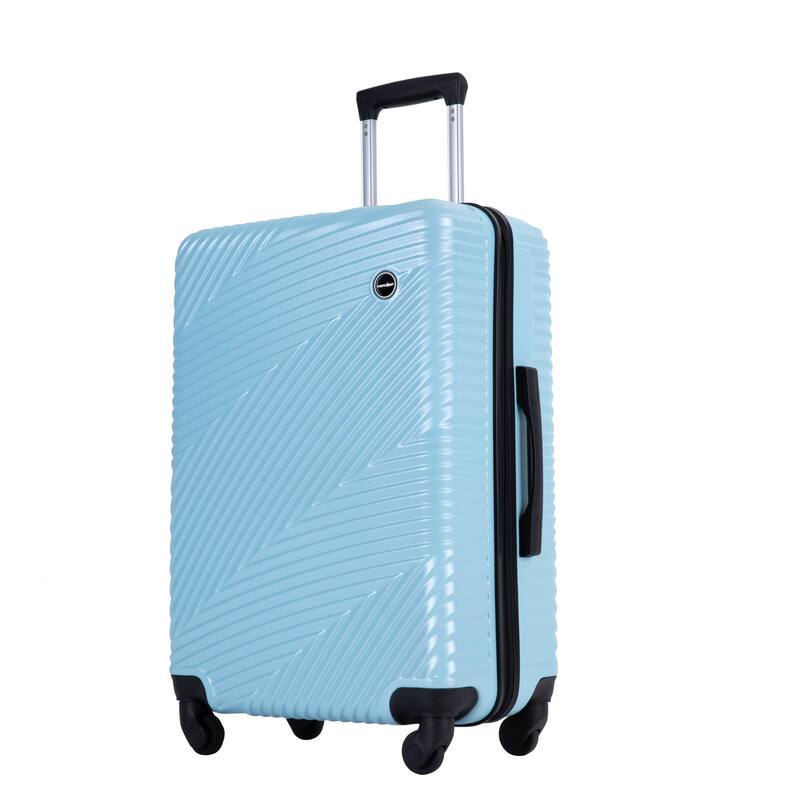3 Piece Luggage Sets PC+ABS Lightweight Suitcase with Two Hooks, Spinner Wheels, (20/24/28)
