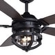 preview thumbnail 9 of 8, Barnes 54 in. Indoor Outdoor Ceiling Fan with Reversible Blades, Dimmable LED Light Kit and Remote, 3 Speeds, Clear Seeded Glass