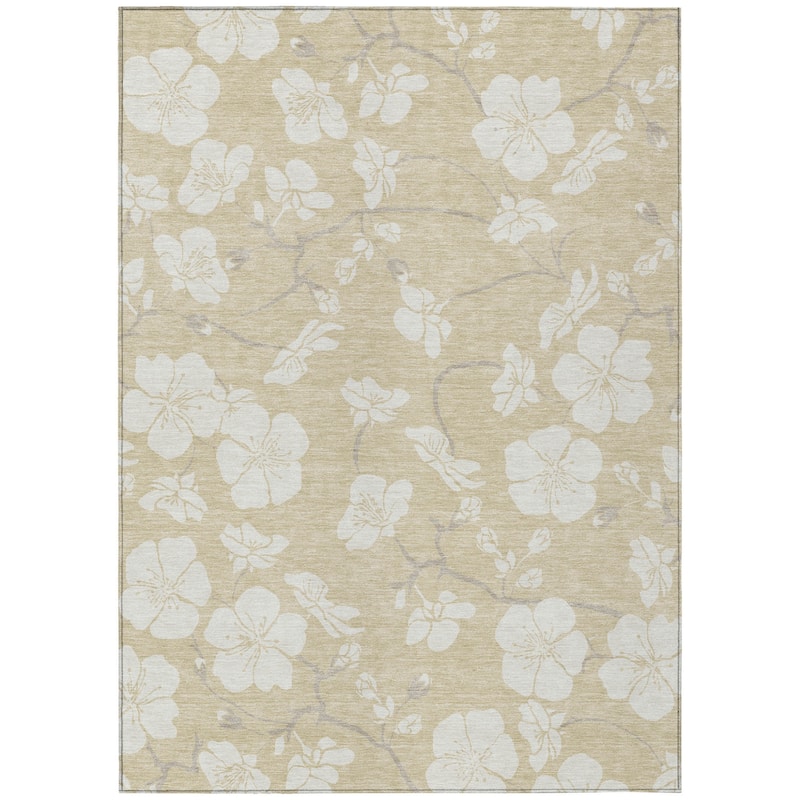 HomeRoots Floral Transitional Rectangle Outdoor Rug