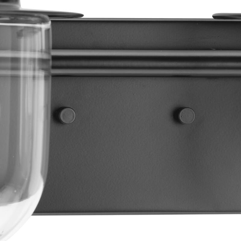 Northlake Collection Two-Light Matte Black Clear Glass Transitional Bath Light - 15.5 in x 7.5 in x 8 in