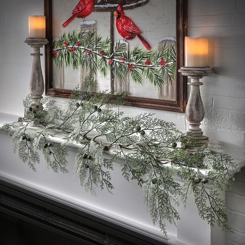 48" Plastic Winter Acacia Garland - Green - 48