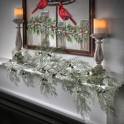 48" Plastic Winter Acacia Garland - Green - 48