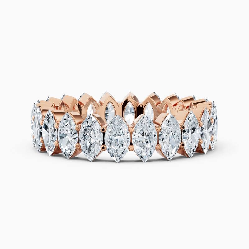 Auriya 14k Gold Marquise North-South Lab Grown Diamond Eternity Band 2.70 - 10.50 ct. tw. (F-G, VS) - 3.30 ct. wt. - 5 - Rose