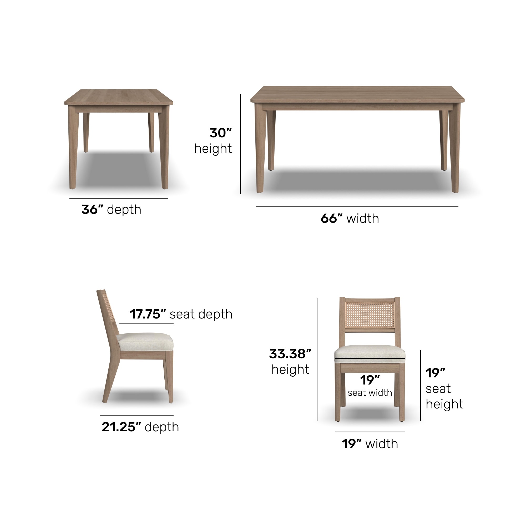 Brentwood 7-Piece Brown Wood Rectangle Dining Set by Homestyles