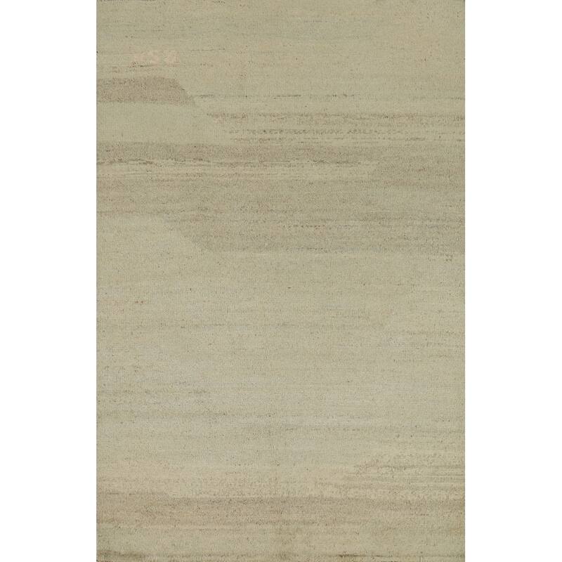 Modern Green Gabbeh Oriental Foyer Rug Handmade Wool Carpet - 2'8"x 4'0"