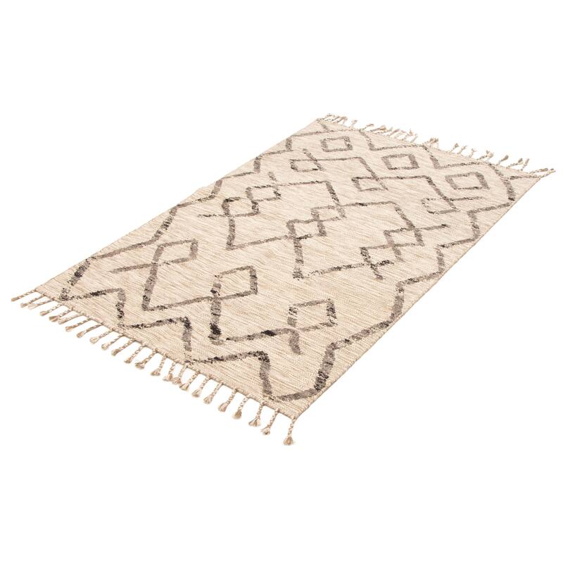 ECARPETGALLERY Hand-knotted Tangier Taupe Wool Rug - 4'11 x 7'7