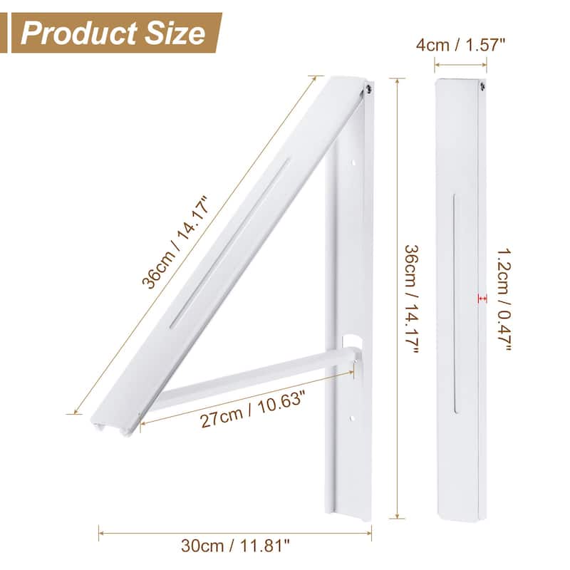 Retractable Clothes Rack, Wall Mounted Folding Clothes Hanger Drying Rack White - White