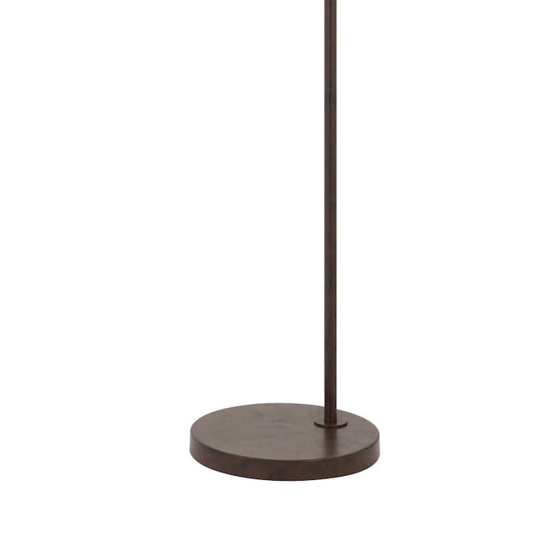 Ashy 68 Inch Floor Lamp, Gooseneck LED, White Shade, Black Arc Pole