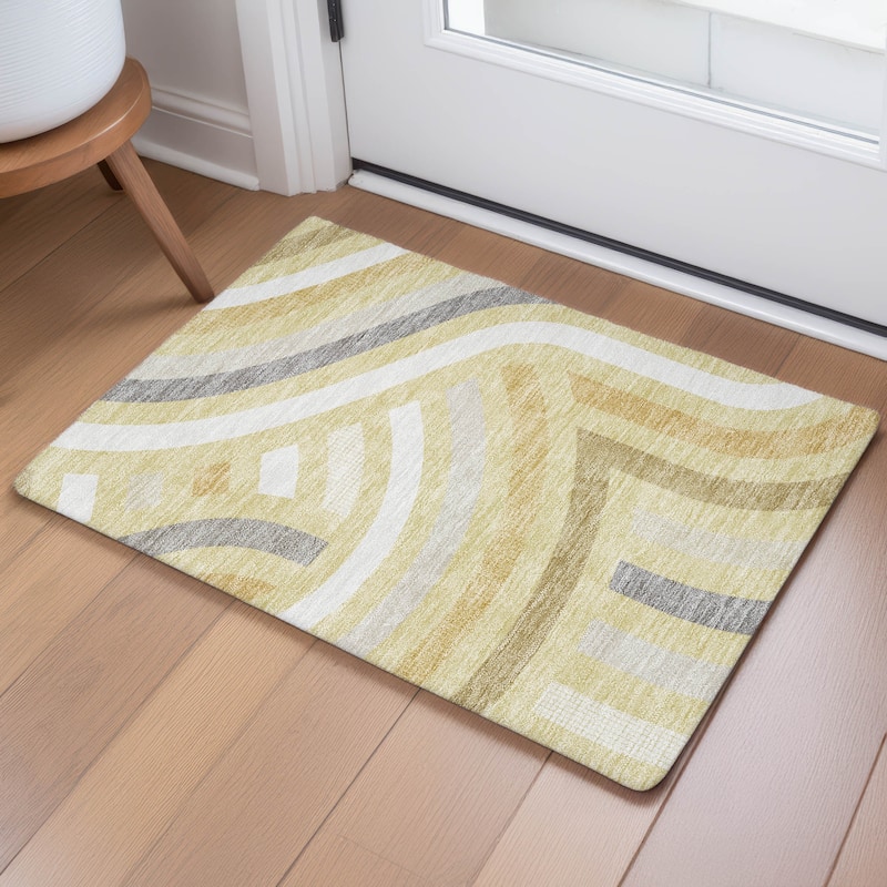Machine Washable Indoor/ Outdoor Modern Jalen Chantille Rug